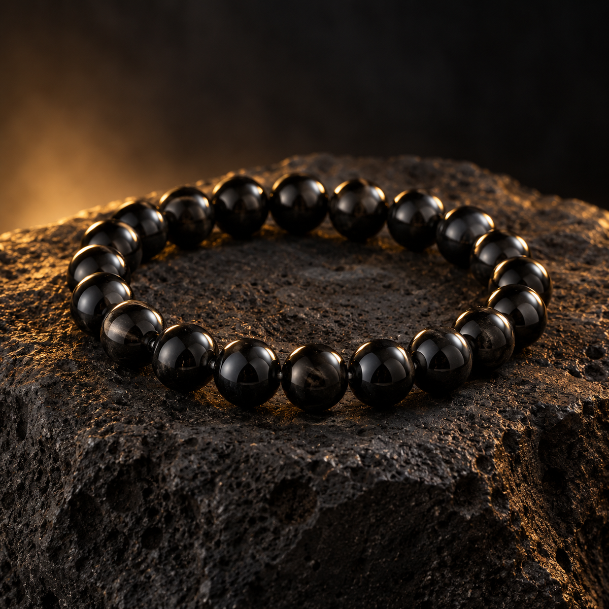 Obsidian Force natural black obsidian bracelet